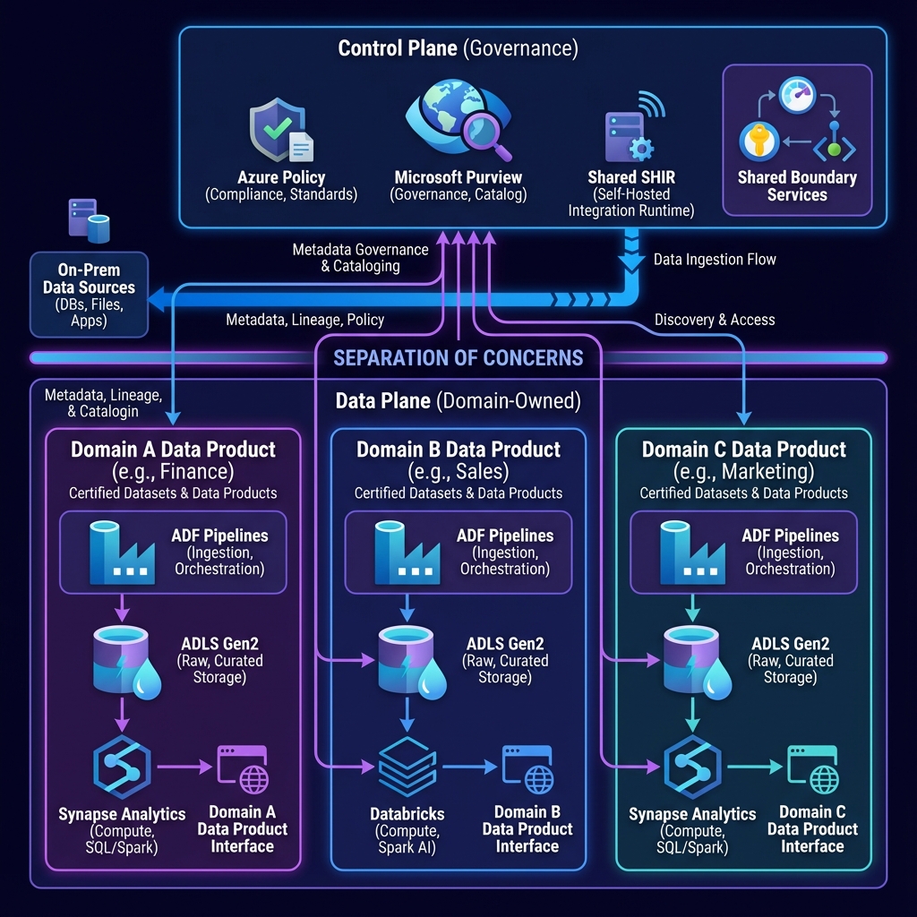 Control plane vs data plane for Data Landing Zones (CSA style)