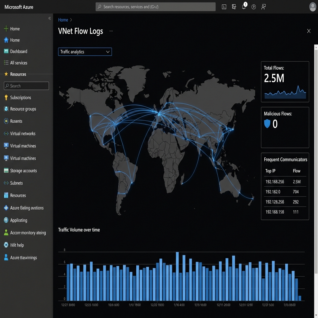 Azure Traffic Analytics: Authentic VNet Flow Logs Dashboard